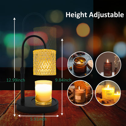 Candle Warmer Lamp with Timer & Adjustable Height Dimmer Christmas Gifts for Women, Wax Candle Lamp for Jar Candles, Home Room Décor Gifts for Women, Mom, New Home, Birthday Gfits Mother’s Day Gifts