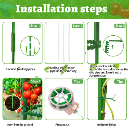 Fabulas Tomato Cages - Garden Plant Stakes Support 3Pack48