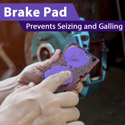 Keze High Temp Ceramic Brake Parts Lubricant Extreme Brake Grease/Lubricant for Caliper Pin Pad Parts Assembly Automotive Prevents Seizing Stops Squeaking, 8oz Brush Top Can