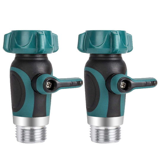 Garden Hose Shut Off Valve, Family Safe Adapter,1-Way Restricted-Flow Water Shut-Off ，Set of 2