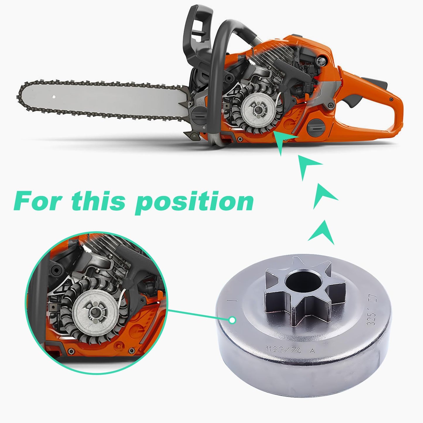 Adefol .325"-7T Clutch Drum Worm Gear Felling Dog Screw for Stihl 021 023 025 MS230 MS250 MS 230 250 Chainsaw Replacement Parts 1123 640 2074