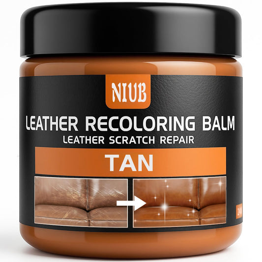NIUB Leather Recoloring Balm Leather Color Restorer Scratch Repair Leather Paint for Furniture Couches Car Seats Shoes Bags Leather Dye and Restorer Restores Faded and Scratched Leather-TAN