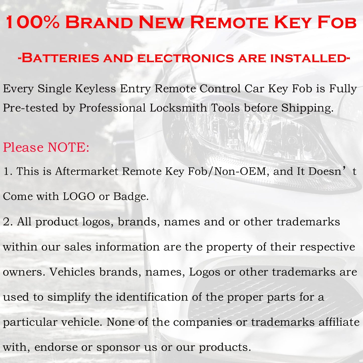 SUPALAND Keyless Entry Remote Control Key Fob Replacement Fits Chevy Silverado Avalanche Equinox Express Traverse GMC Yukon Sierra 1500 2500 3500 HD Acadia 2007 2008 2009 2010 2011 2012 2013 OUC60270