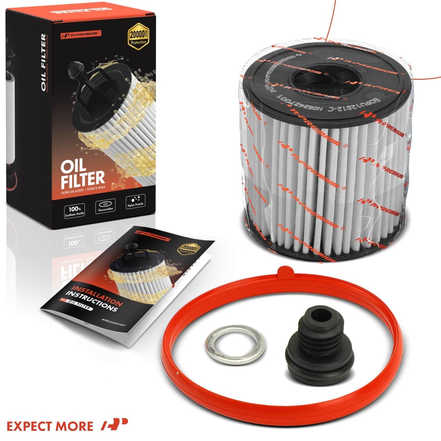 A-Premium 20K Miles Upgrated Protection Oil Filter Compatible with Hyundai & Kia Models - Elantra 2021-2024, Sonata 2020-2024, Kona 2022-2024, K4 2025