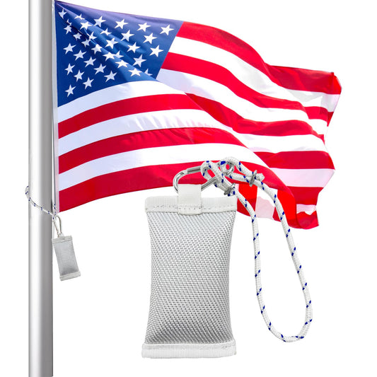 FLAGWIN Flag Weights 1 LB, Curtain Weights, Flag Weights for Bottom of Flag Outdoor, Flag Weight for Windy Flag Location Keeps Flag from Sliding up, with a Carabiner