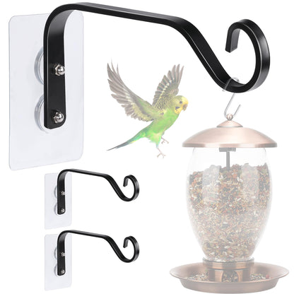 DECOHS 3 Pcs Window Bird Feeder Hanger Hooks - Strong Load-Bearing, Wind Chimes & Plants Mounted