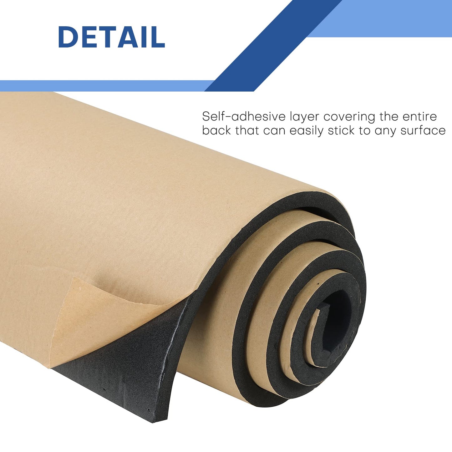 MYFULLY Sponge Neoprene Roll with Adhesive, Waterproof Foam Rubber Sheet Cut to Multiple Dimensions and Lengths for Shock Pad, DIY, Gaskets, Crafts (1/2" Thick x12 Wide x 54" Long)