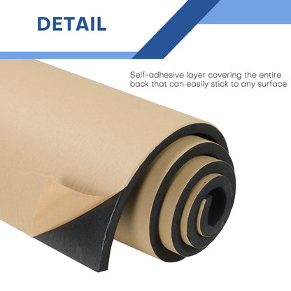 MYFULLY Sponge Neoprene Roll with Adhesive, Waterproof Foam Rubber Sheet Cut to Multiple Dimensions and Lengths for Shock Pad, DIY, Gaskets, Crafts (1/2" Thick x12 Wide x 54" Long)