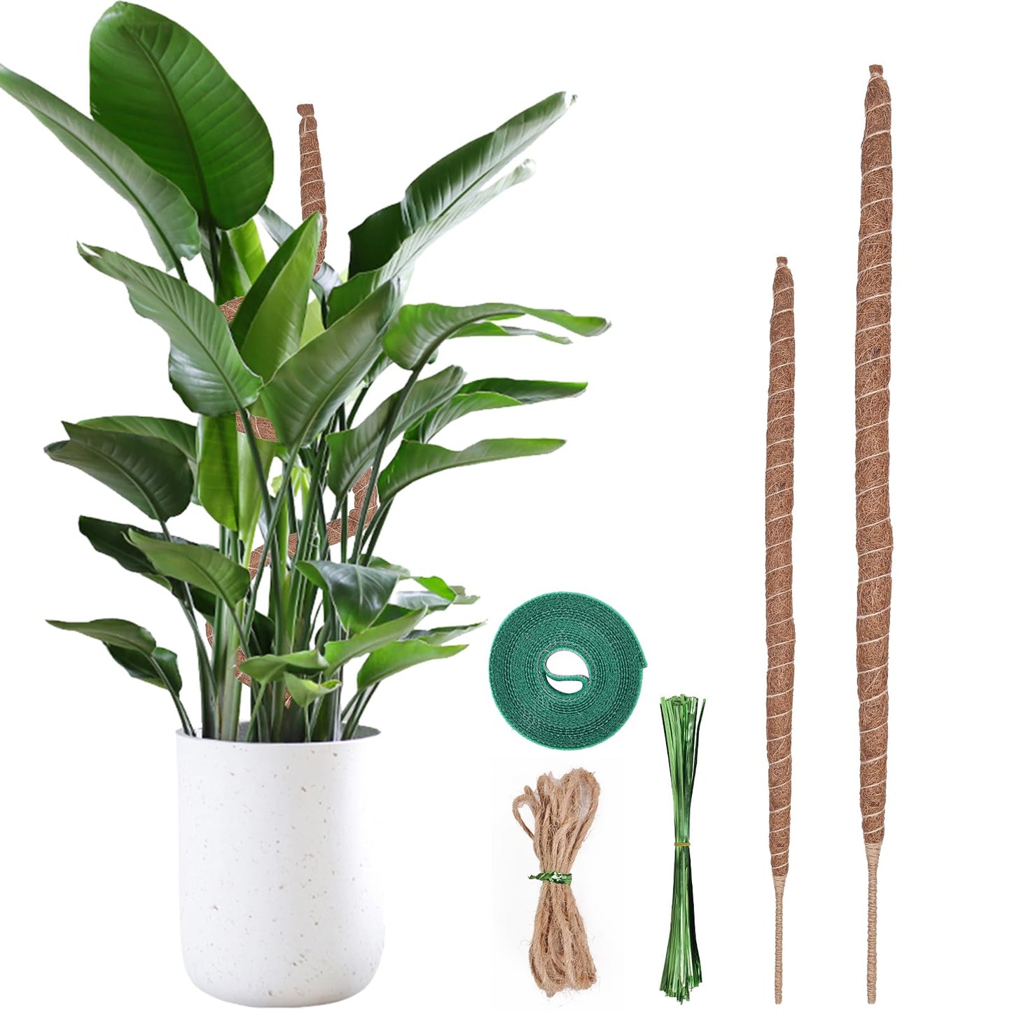 2Pcs 66in&48in Moss Pole,Bendable Plant Support for Climbing Plants,Monstera Plant Support Stakes Indoor,Adjustable Plant Stand,Houseplants to Grow Upwards