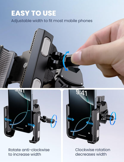 Grefay Bicycle Phone Holder Motorcycle Phone Holder 【1S Quick Release Robust Connections】 Anti Shake Universal 360° Bicycle Handlebar Holder for iPhone 15/14/13 S23/S22 4.5-7" Smartphone