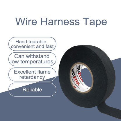 WELSTIK Wiring Harness Tape 19mm*15m 10 Pack, Total 150m- Premium Fabric Electrica Tape for Car Automotive Heat Resistant, Excellent Noise Suppression and Cable