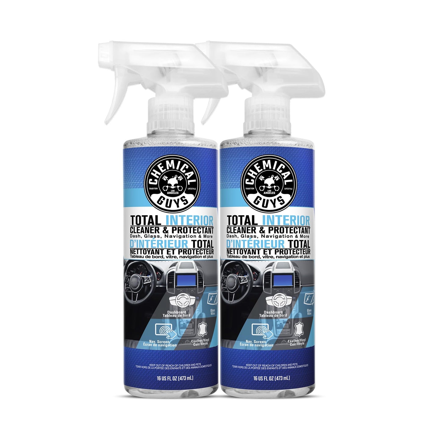 Chemical Guys Total Interior Cleaner & Protectant, Safe for Cars, Trucks, SUVs, Motorcycles, RVs & More, 473 ml (2 Pack), Fresh Scent