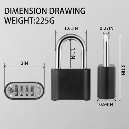Heavy Duty Padlock, 4-Digit Combination Lock for Outdoor, Secure Locker Lock for Gym Lockers, Gates, Sheds, Fences, Cabinets & School Use (Short-2pack)