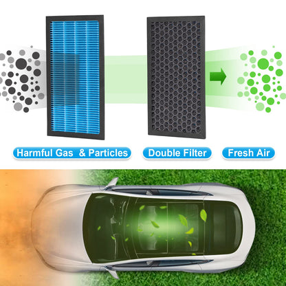 Spurtar HEPA Air Filter for Tesla Model 3 Model Y 2016-2025, 2 Pack Cabin Air Filter Replacement with Activated Carbon for Tesla