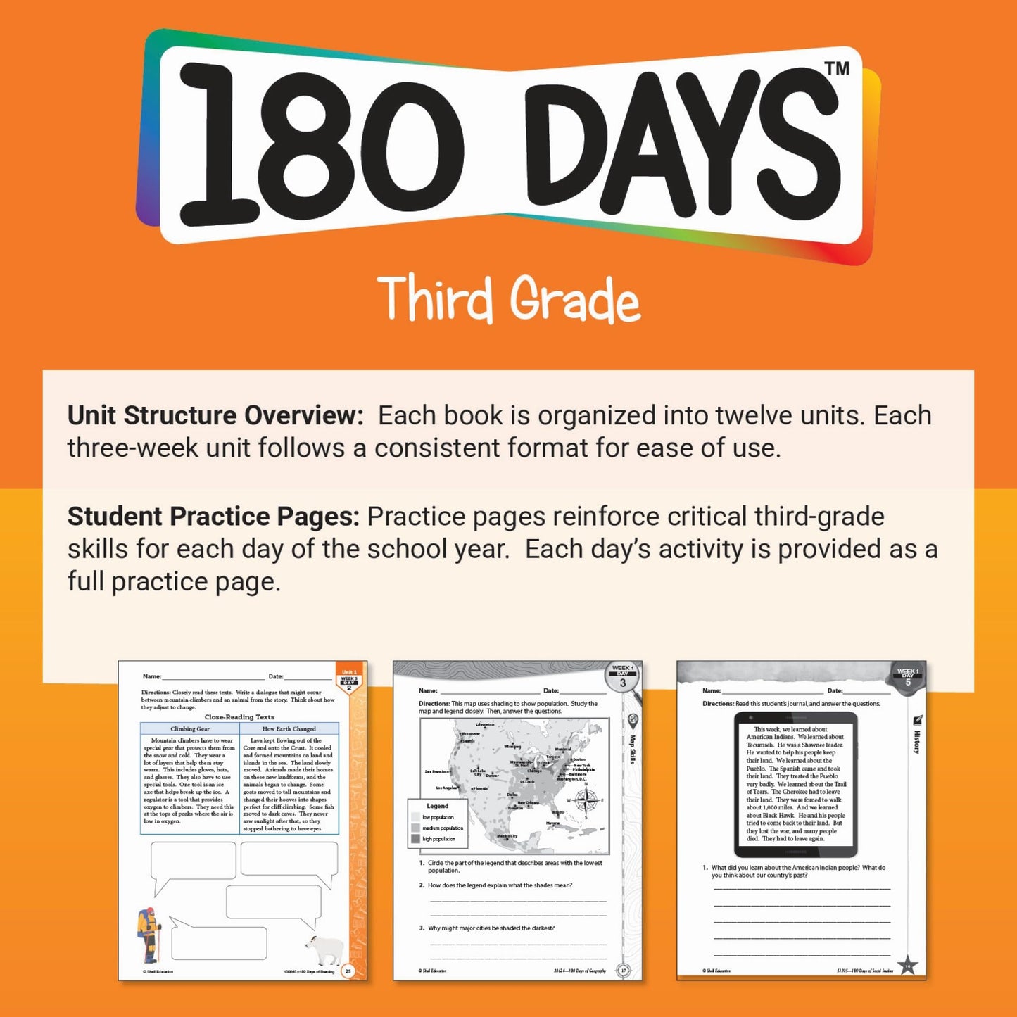 180 Days™: Math for Third Grade: Practice, Assess, Diagnose