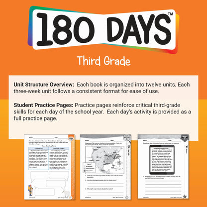 180 Days™: Math for Third Grade: Practice, Assess, Diagnose