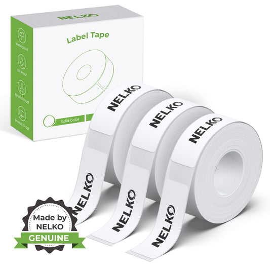 NELKO Genuine P21 Label Tape 14 x 40 mm Label Printing Paper Adhesive Tape Standard Laminated Replacement Multifunctional 180/Roll 3 Rolls