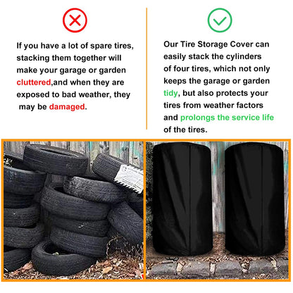 Tire Covers, Tire Storage Bags, Fits Diameter 16'' to 32" Tires, Universal Spare Tire Bags Waterproof Dust Proof, Black