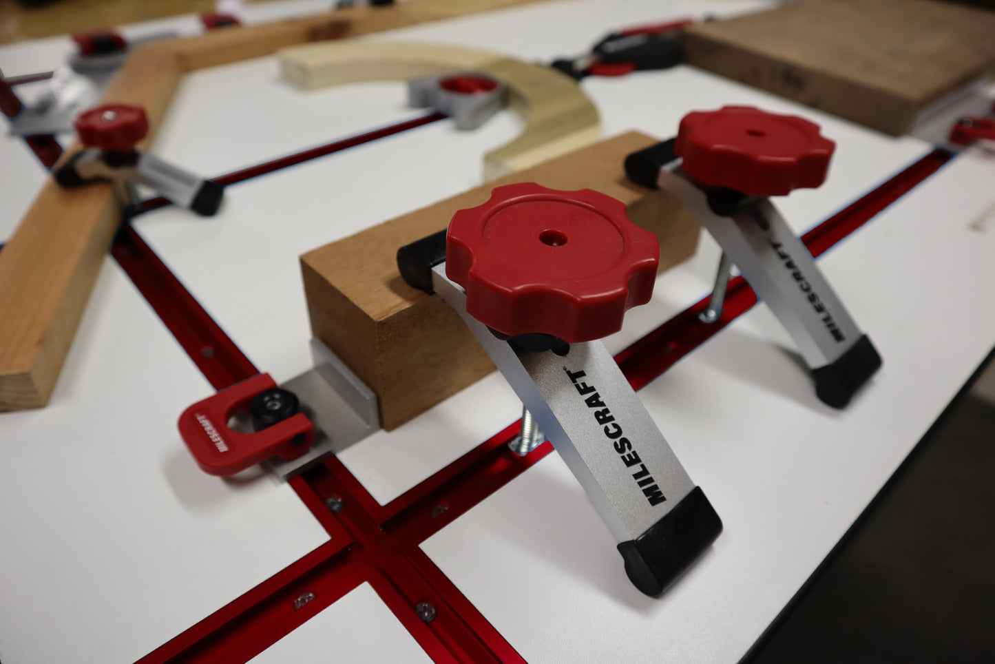 Milescraft 4035 Hold Down 100 2 Pack T-Track Mini Hold Down Clamp. 3-1/8" L x 5/8" W, Anodized Heavy Duty T Track Clamps for Woodworking