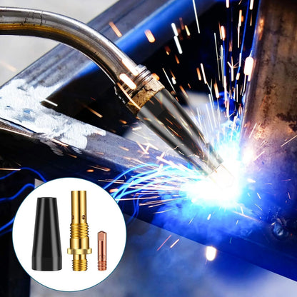 SUNJOYCO 28 PCS Flux Core Gasless Nozzle Tips Kit, KP1939-1 MIG Welder Tips, 0.030" 0.035" Welding Tip Nozzle Diffuser, MIG Welder Parts Compatible with Lincoln Magnum 100L Weld-Pak