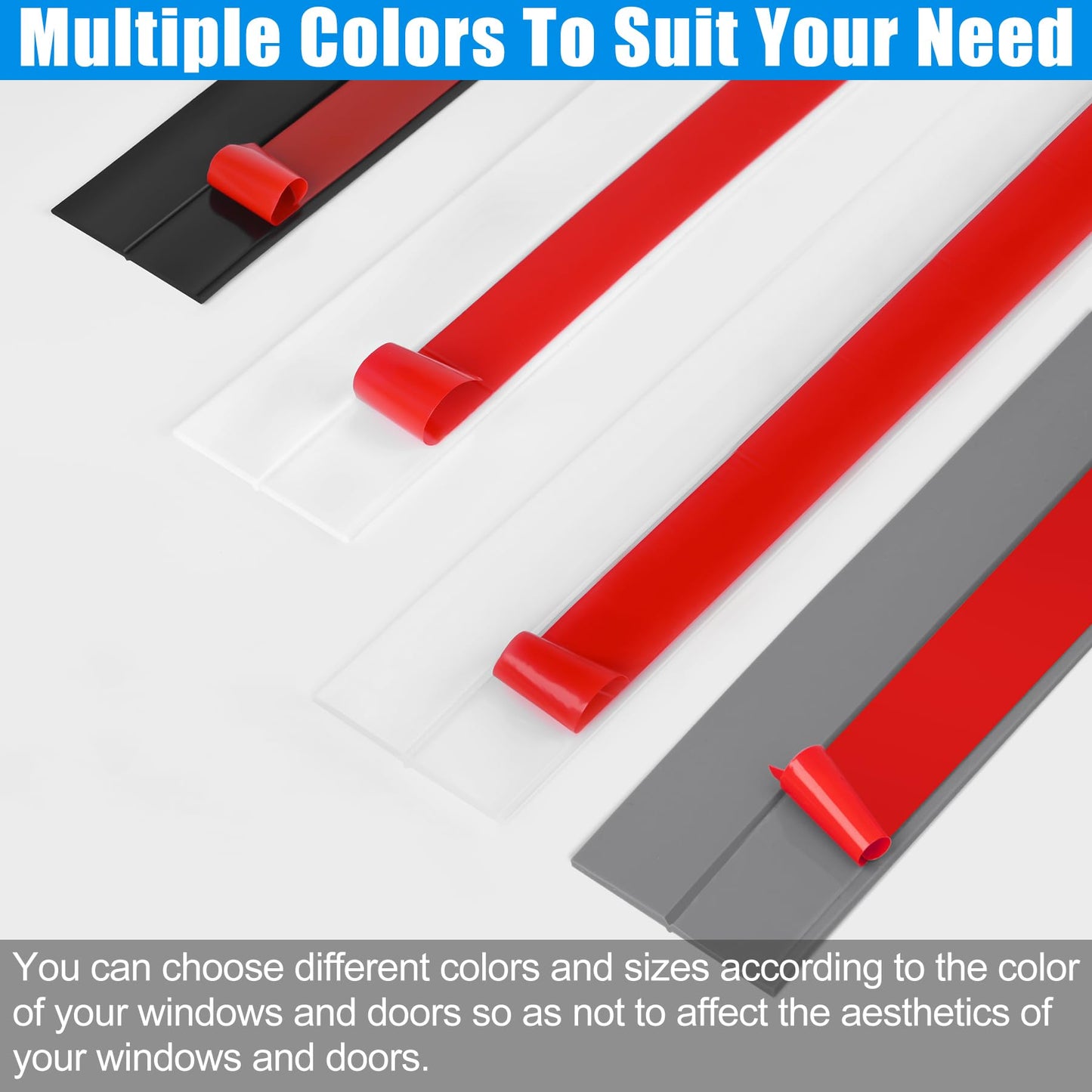 Draft Seal Tape for Doors and Windows 1 in x 20 Ft Silicone Weather Stripping Extra Thick 2mm Door Seal Strip with Strong Adhesive Draft Insulation Stopper Side Seal - White