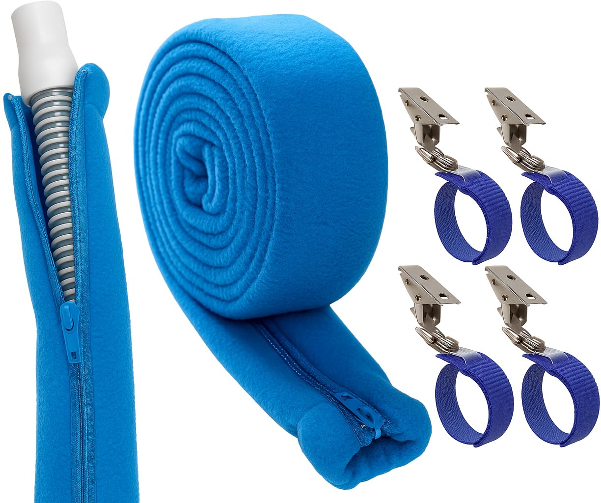 CPAP Hose Cover with 4 Holding Clips, Soft Fleece Tubing Wrap Insulator with Zipper, Universal and fit All CPAP 6ft tubing, Comfortable CPAP Supplies, CPAP Accessories,