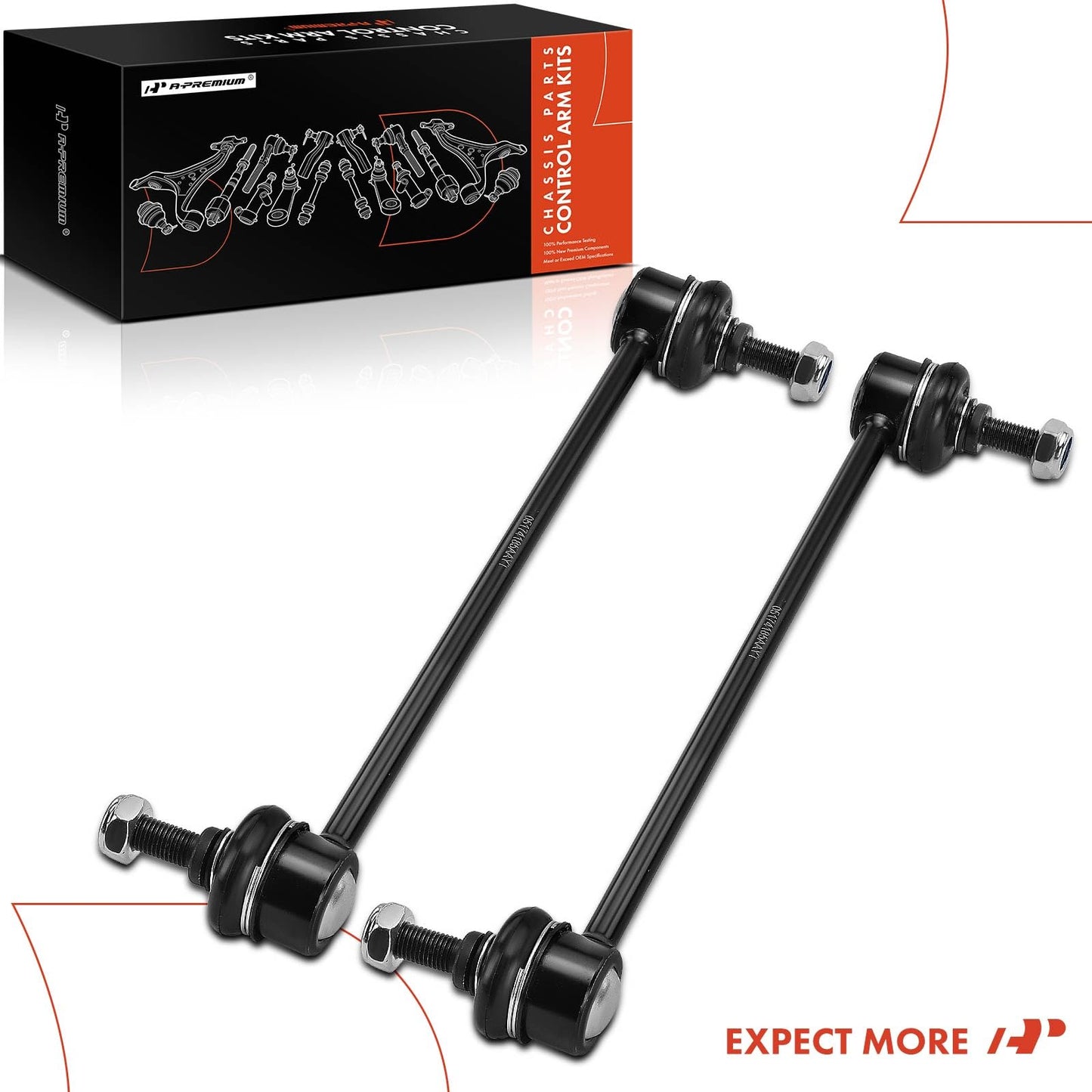 A-Premium 2 x Front Sway Bar Links Stabilizer Bar Links, Compatible with Mitsubishi Outlander (PHEV & Sport), Lancer, Eclipse Cross, Dodge Avenger, Caliber, Chrysler Sebring, Mazda MPV, Protege (5)