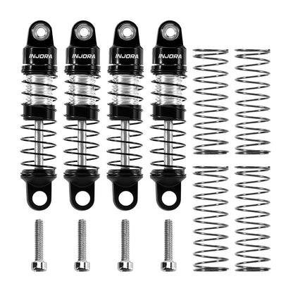 INJORA Aluminum 26mm Oil Shocks for 1/30 Axial SCX30(Black Silver)