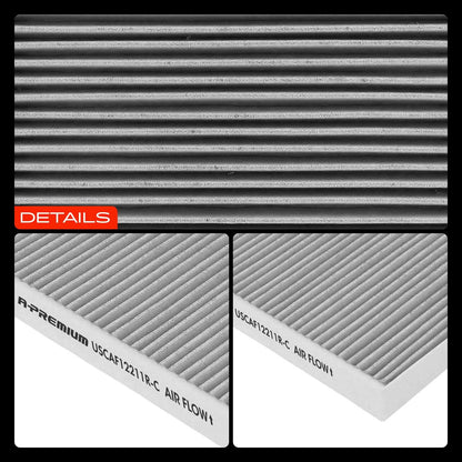 A-Premium Cabin Air Filter with Activated Carbon Compatible with Audi A4, A4 Quattro, Q5, Q7, A5 Quattro, A6 Quattro, A6 allroad, A7 Sportback, A8 Quattro, Q8, e-tron S, S4 & Porsche Cayenne, Macan