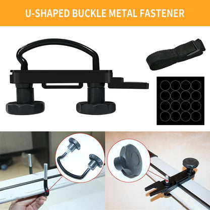 VIKKSAER 4 PCs Universal Roof Box U Bolt Clamps Kit, Heavy Duty U Clips Rooftop Cargo Carrier Rack Bolts, 85mm Internal Width Car Van Roof Rack Bracket Kit for Cars SUV Cargo Carrier with 2 Straps