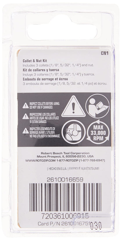 RotoZip CN1 Replacement Collet and Nut Kit , Silver
