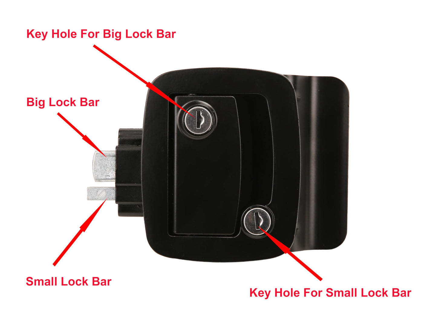 PEAKTOW PTS0007 Heavy Duty Zinc Alloy RV Camper Trailer Motorhome Entry Door Lock with Paddle Deadbolt Four Keys (Black)