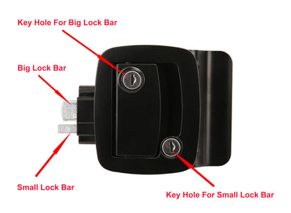 PEAKTOW PTS0007 Heavy Duty Zinc Alloy RV Camper Trailer Motorhome Entry Door Lock with Paddle Deadbolt Four Keys (Black)