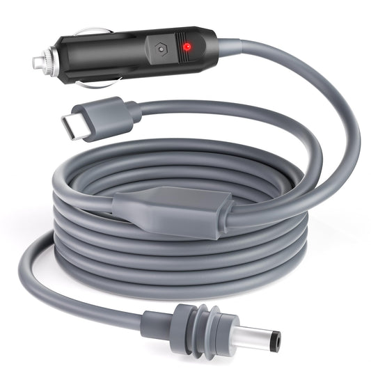 ADINEL Starlink Mini Cable Car Charger USB C to DC Power Cable 2 in 1 Starlink Mini DC Power Cord 100W USB Type-C Car Cigarette Lighter 18AWG 10FT