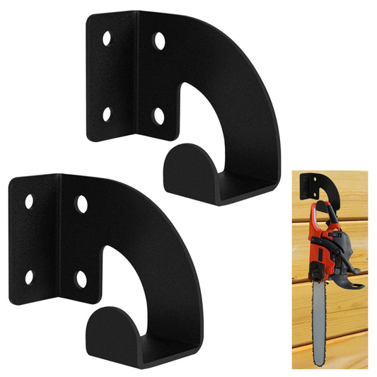 Ertuohg 2PCS Chainsaw Hanger, Heavy Duty Organizer Mounted Chainsaw Rack, Chainsaw Holder, Chainsaw Wall Mounted Storage for Accessories and Tools, Black