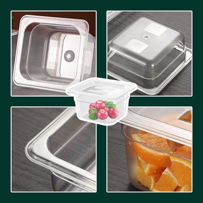 Chris.W 8 PCS Polycarbonate Hotel Pan Lids with Handle, 1/6 Size Food Pan Lid, Clear Plastic Steam Table Pan Lid, Polycarbonate Universal Handled Food Pan Lid for Restaurant Hotel