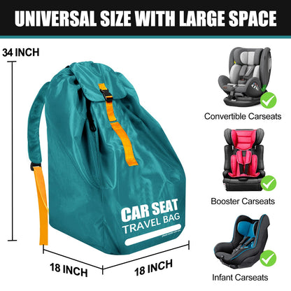 Car Seat Travel Bag for Airplane, Large Car Seat Bags for Air Travel with Comfort Padded Straps, Gate Check Storage Bag/Backpack for Carseat Airport, Carseat Cover Travel - Baby Travel Essential