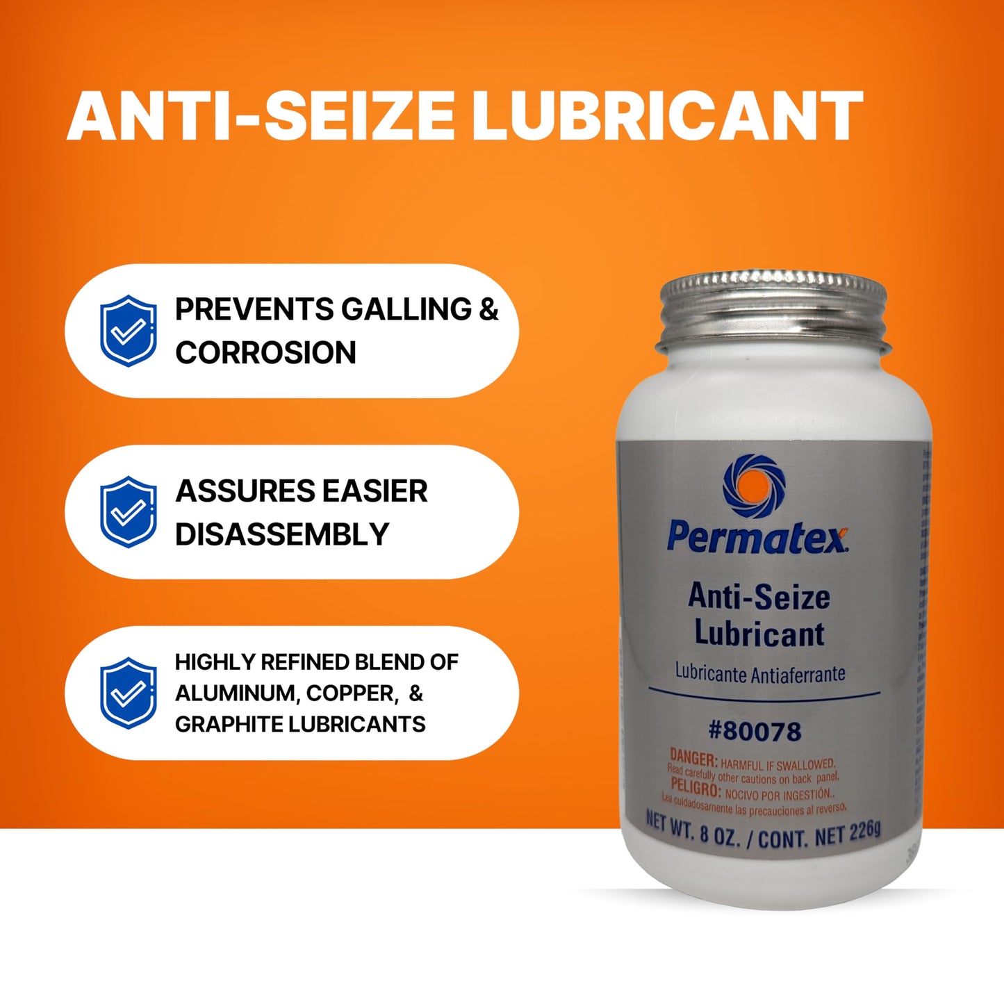 Permatex 80078 Anti-Seize Lubricant - 8 oz. Bottle