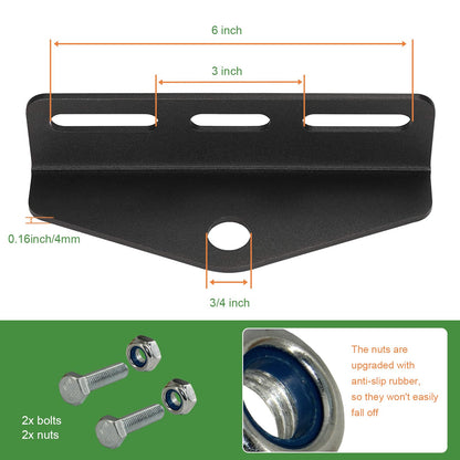 Heavy Duty Universal Zero Turn Lawn Mower Trailer Hitch Adapter Bracket Receiver 3"-6" Mount 3/4" Pin Hole