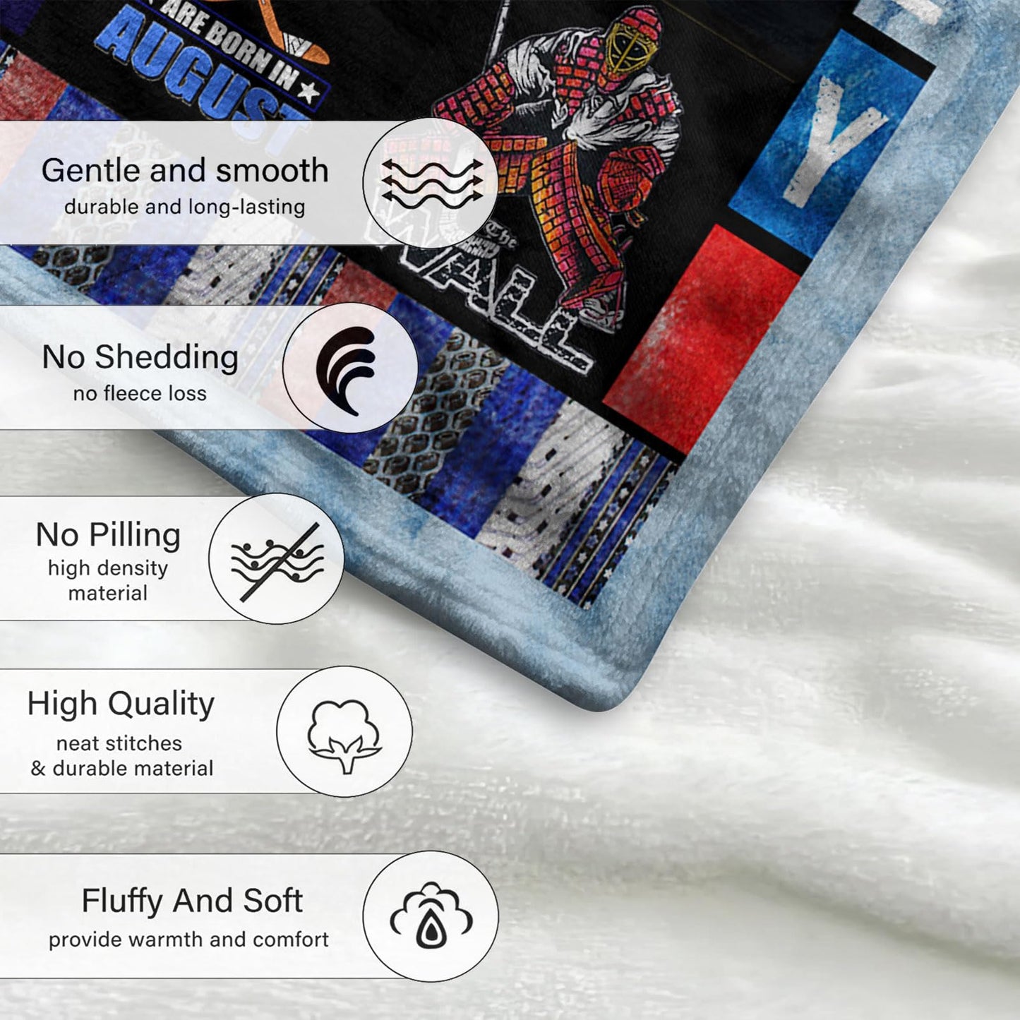 Hockey Blanket Hockey Gifts for Boys Kids Men Women Soft Cozy Fleece Throw Blanket for Couch Bed Sofa Xmas Decor Bedding 50'' x 60'' (Hockey Blanket 06)