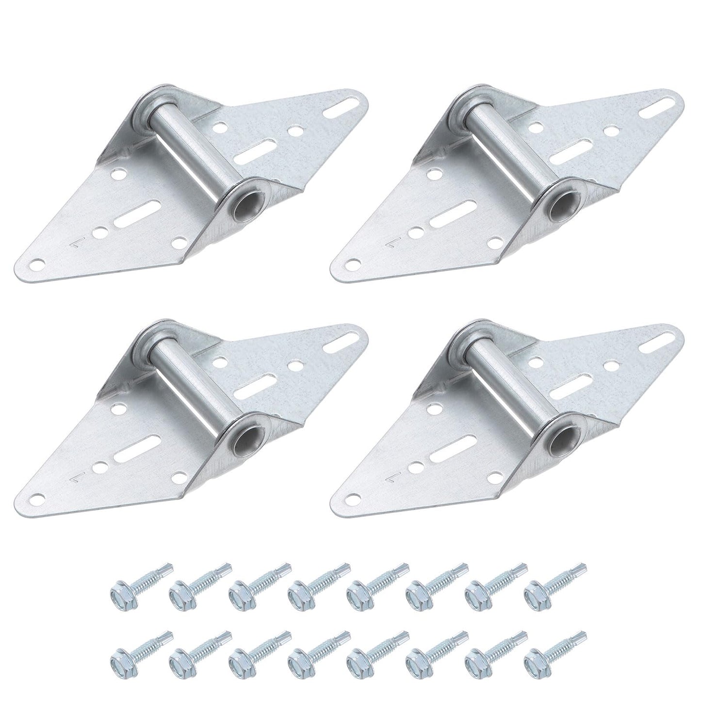 uxcell 4 Set Garage Door Hinge #1 Hinge, 14 Gauge Steel with Galvanized Finish Garage Door Replacement Hinge with Screws
