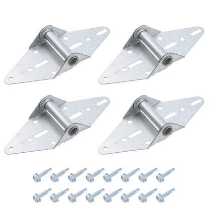 uxcell 4 Set Garage Door Hinge #1 Hinge, 14 Gauge Steel with Galvanized Finish Garage Door Replacement Hinge with Screws