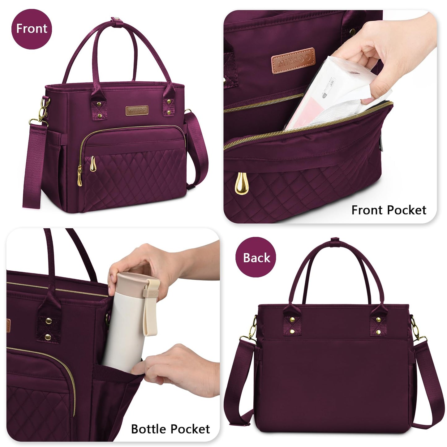 Lunch Bag Lunch Box Women - Leakproof Insulated Lunch Cooler Bag for Women - Large Lunch Tote Bags Adults