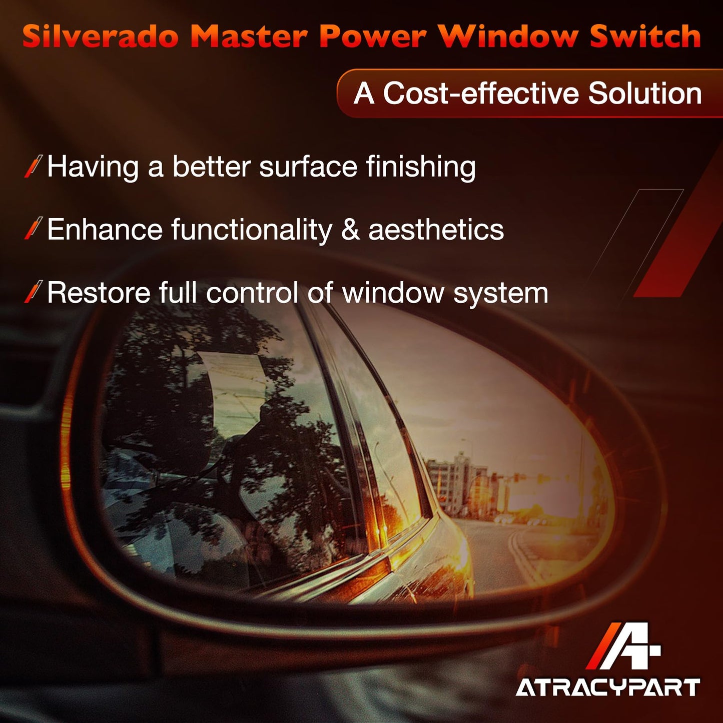 Drive Side Power Window Master Control Switch for | Chevy Silverado 1500 2500HD 3500HD,Traverse,HHR,GMC Sierra 1500 2500HD 3500HD,Yukon,Buick Enclave | Replaces OE# 20945129, 25789692, 25951963