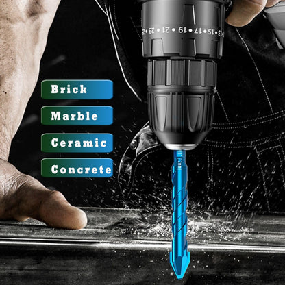 JOERIC 10pc 1/4”(6mm) Eccentric Drill Bit Set, Masonry Drill Bit Sets Concrete Drill Bit for Tile,Glass,Brick,Plastic,Cement,Wood with Storage Case (Blue).