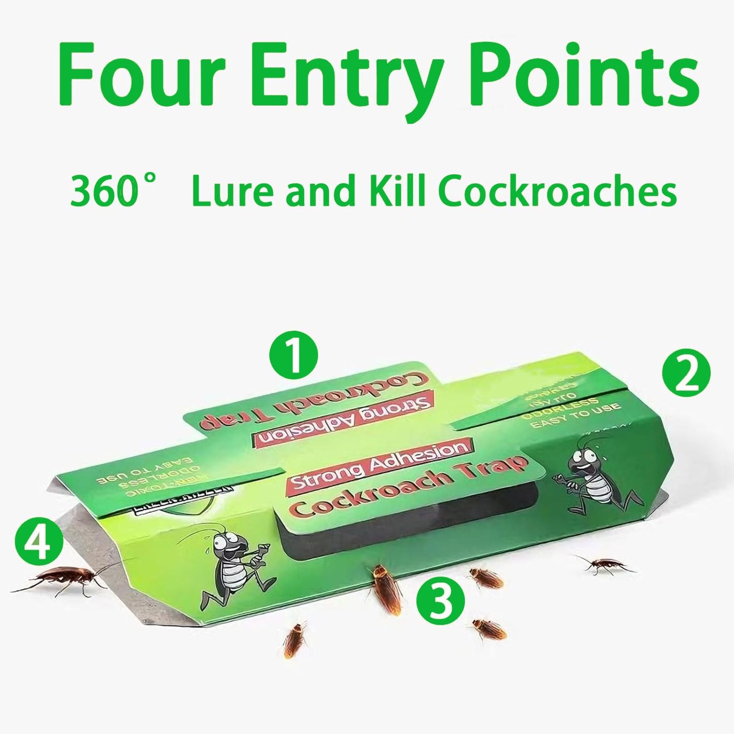 MYLEUS 50 Pack Cockroach Traps Indoor Sticky - Stay Away from Cockroaches, Easy to Use Bug Traps for Cockroach Control