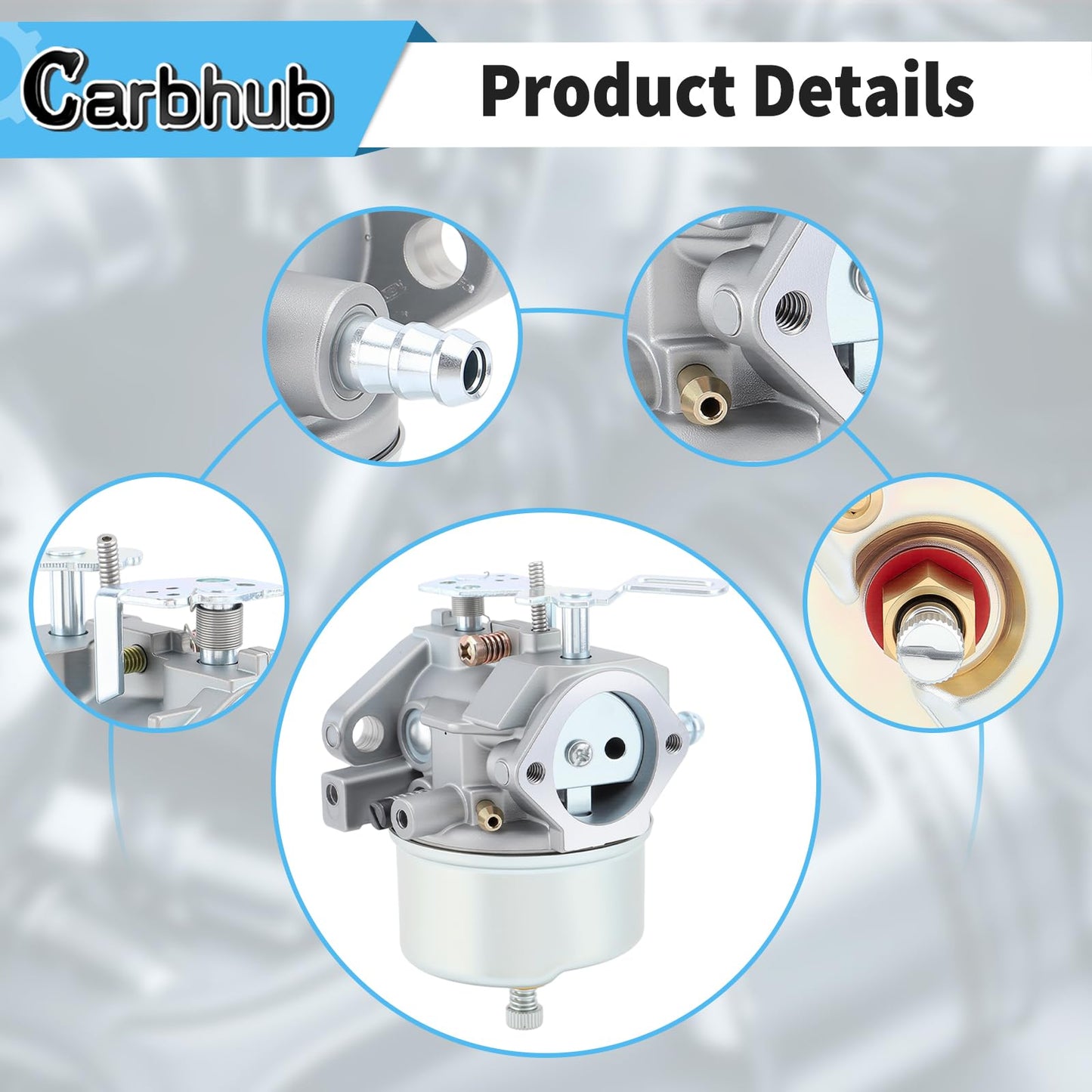 Carbhub 640052 Carburetor for Tecumseh 640349 640054 640058 640058A HMSK80 HMSK85 HMSK90 HMSK100 HSMK110 LH318A LH358SA 8HP 9HP 10HP Snowblower Generator Chipper Shredder - Tecumseh 640052 640054 Carb