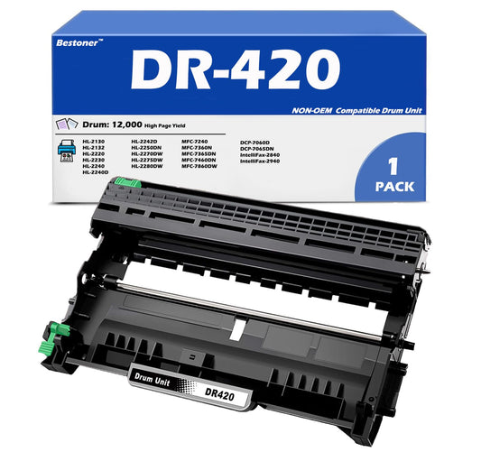 DR-420 Drum Unit Compatible Replacement for DR420 Drum UseWith TN450 TN420 HL-2220 HL-2230 HL-2240 HL-2240D HL2270DW HL-2280DW DCP-7060D DCP-7065DN MFC-7360N MFC-7460DN MFC-7860DW (1 Drum Unit)