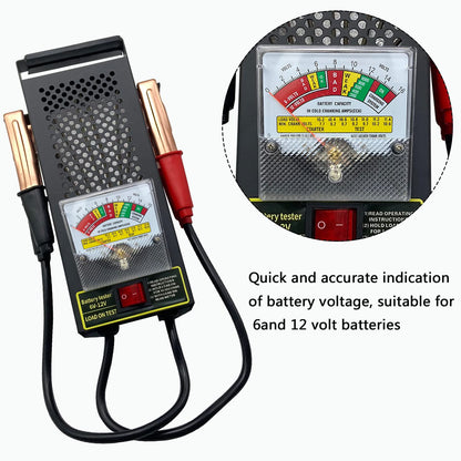 kaiheng Battery Tester 100A Battery Load Tester, Car Battery Load Tester 6V 12V with Voltmeter and Alligator Clips