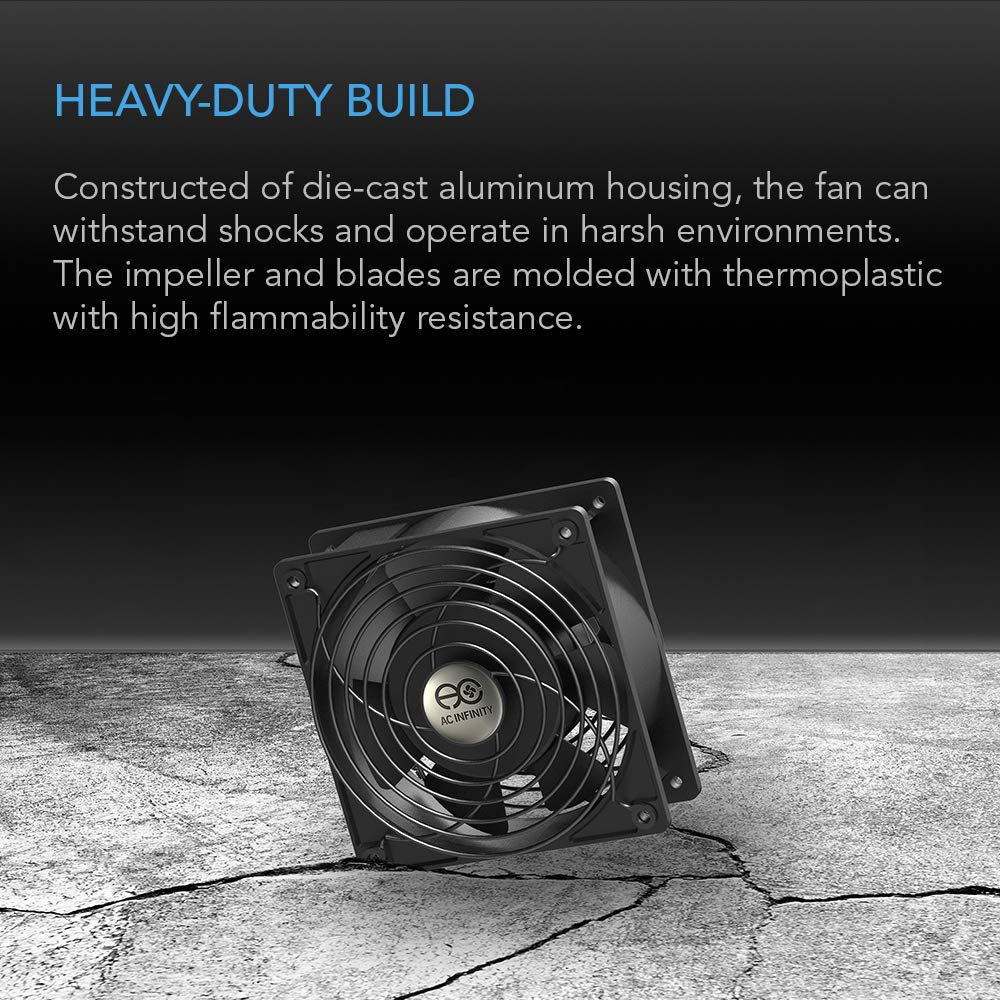 AC Infinity AXIAL 8038, Quiet Muffin Fan, 120V AC 80mm x 38mm Low Speed, UL-Certified for DIY Cooling Ventilation Exhaust Projects
